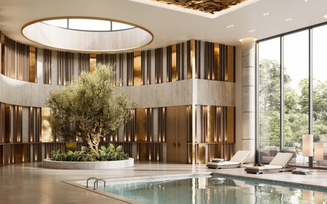 Spa-style residence focused on wellness design and lifestyle, featuring serene spaces, natural materials, and calming ambiance.